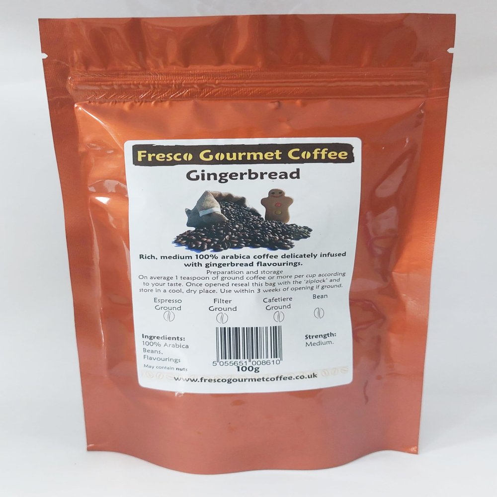 Flavoured Coffee Bean - Gingerbread, Whole Beans, 200g
