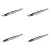 4Pcs Pointed Tip Tweezers,Stainless Steel Precision Tweezers with Matte Sandblasted Surfaces for Semiconductor, Microelectronics, Aerospace, Automobile Manufacturing, Etc. view 1