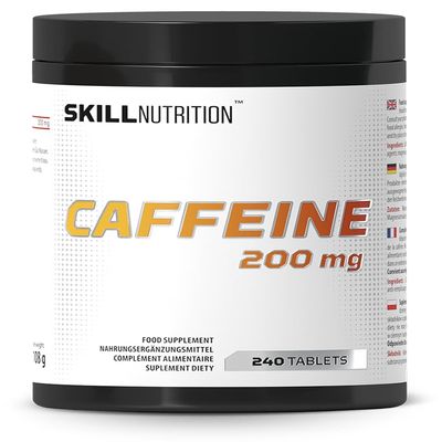 Skill Nutrition Caffeine 200 mg - 240 tabs | High-Potency Caffeine Capsules | Pure Energy for Any Occasion | Vegan-Friendly | No Additives