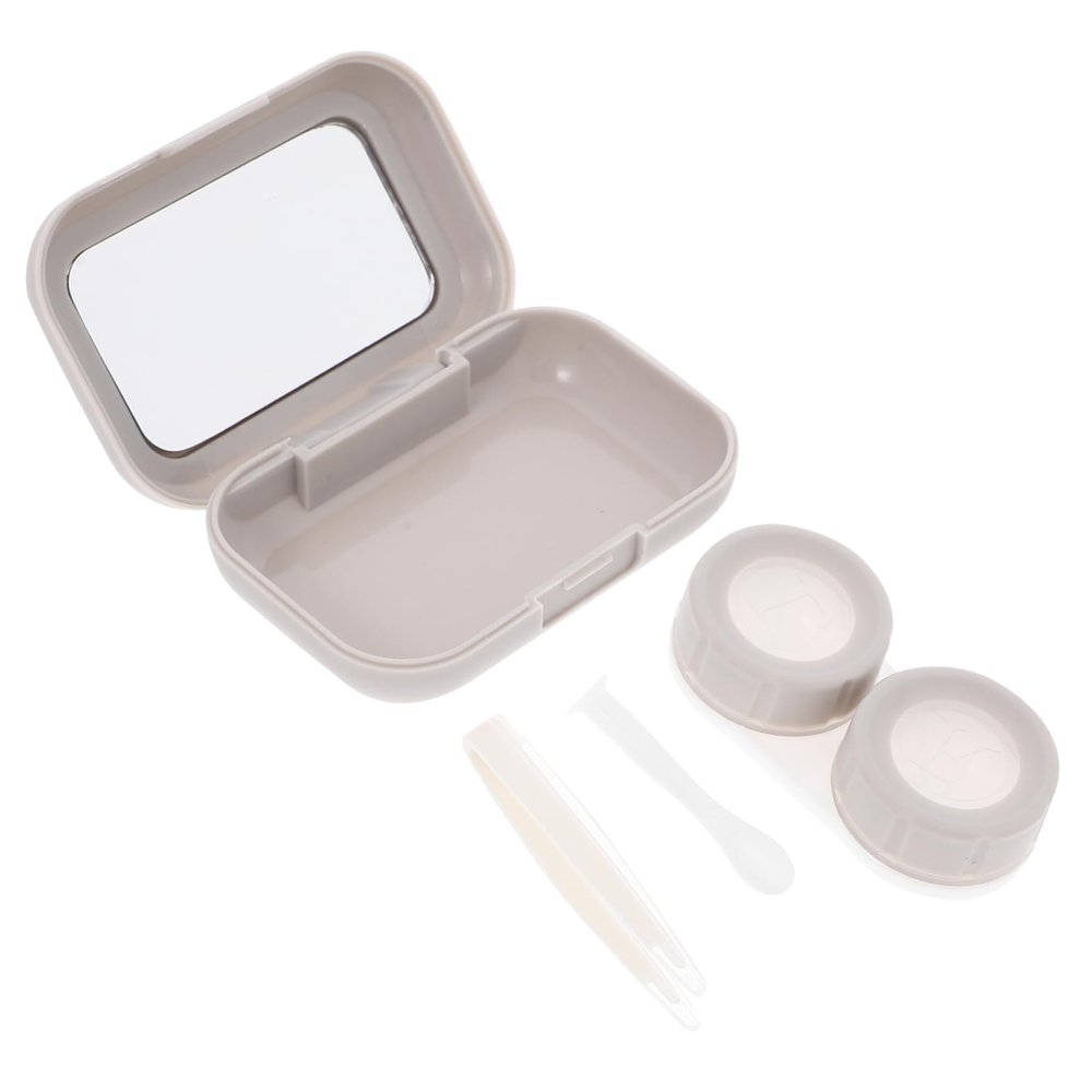 Didiseaon Box with Mirror Travel Size Storage Case Compact Contacts Organizer Abs Glass Material for Work School or Travel