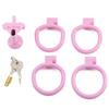 Male Flat Cage with 4 Rings, Lightweight Flat Devices for Men Disguise -UKHA18 (Pink, Negative 4) view 2