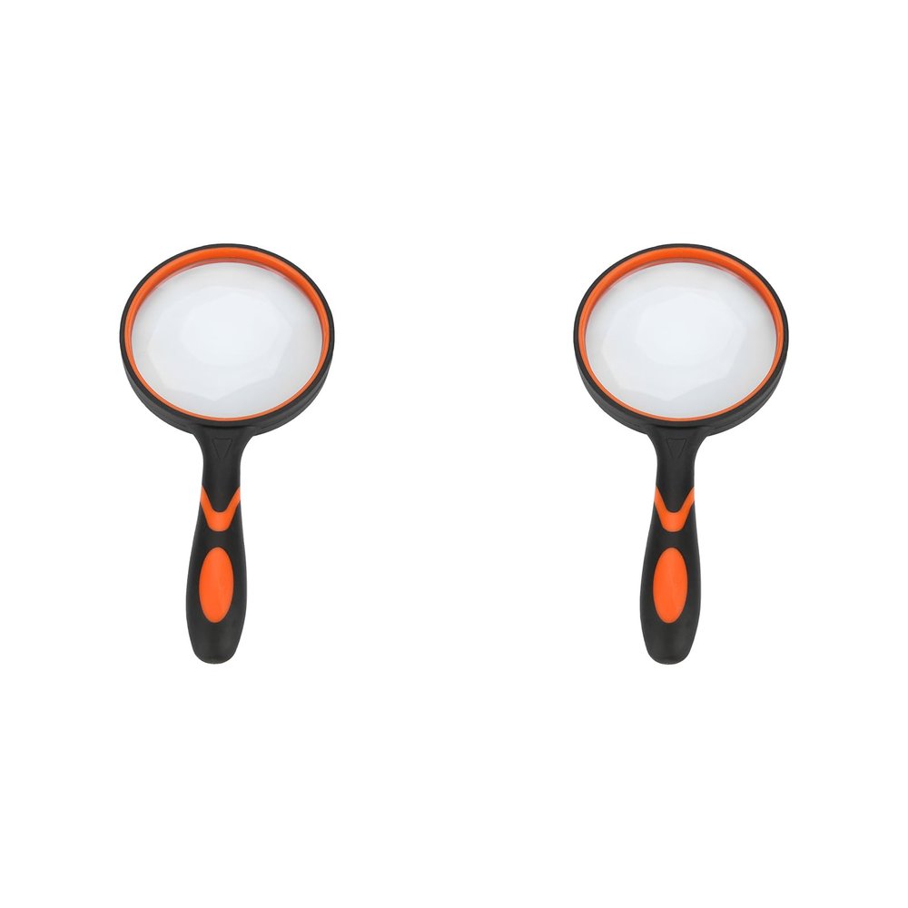 2PCS 65mm Reading Assist Tool Magnification 8X Handle Magnifier For Newspaper Book Reader