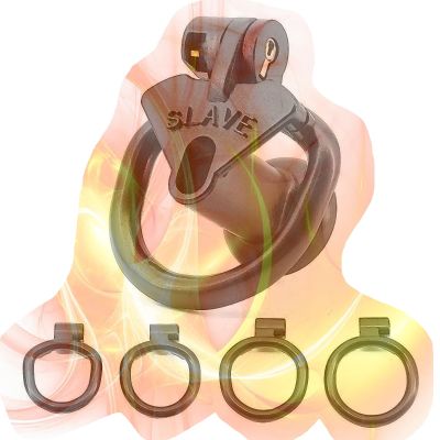 Male Flat Cage with 4 Rings, Lightweight Flat Devices for Men Disguise -UKHA18 (Black, Negative 4)