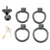 Male Flat Cage with 4 Rings, Lightweight Flat Devices for Men Disguise -UKHA18 (Black, Negative 4) view 2
