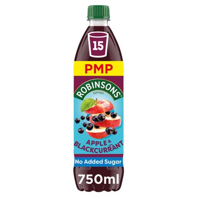 Robinsons Apple & Blackcurrant No Added Sugar Squash PMP 750ml