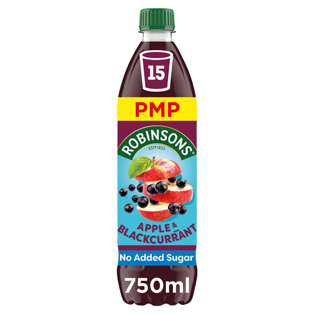 Robinsons Apple & Blackcurrant No Added Sugar Squash PMP 750ml