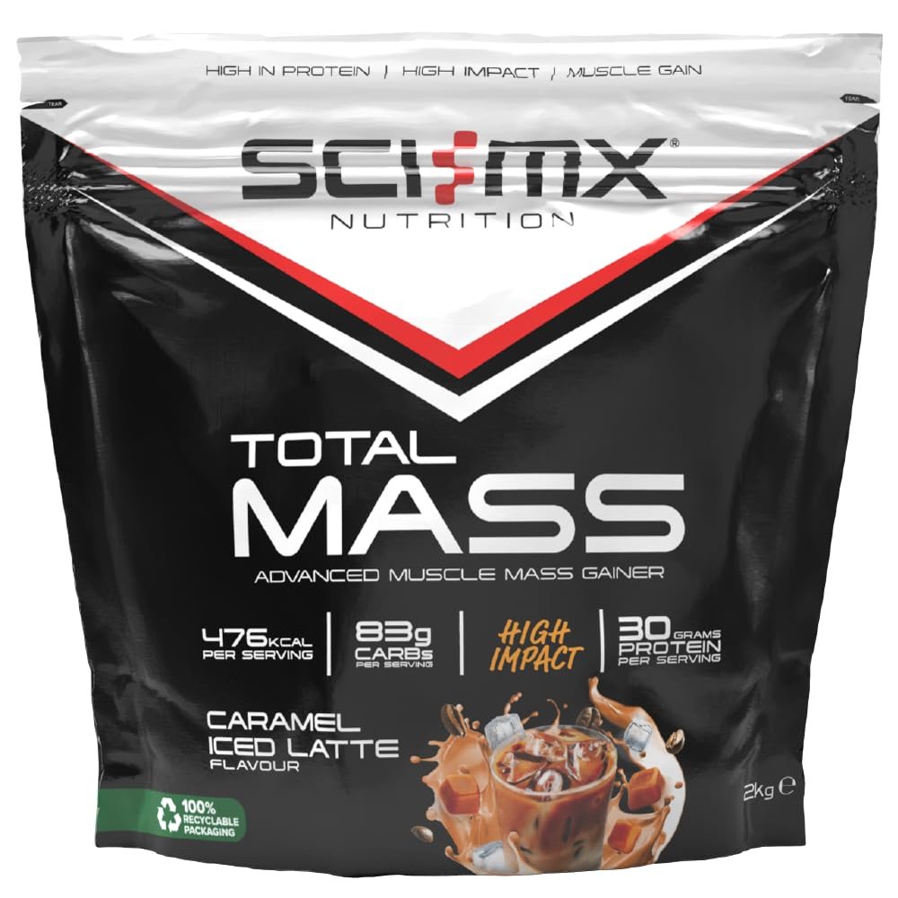 SCI-MX Total Mass Mass Gainer Protein Powder, Caramel Latte Flavour 2Kg