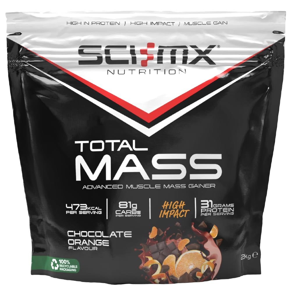 SCI-MX Total Mass Mass Gainer Protein Powder Choc Orange Flavour 2Kg