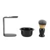 Shaving Brush Set, Manual 3 in 1 Shaving Kit for Men Hair Nylon Beard Brush with Stand Shaver Holder and Shaving Bowl for Men Beard Remover view 3