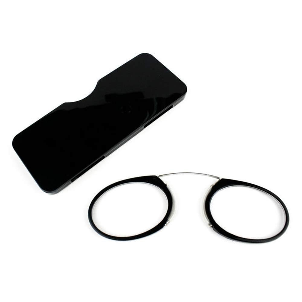 AQUASHIELDING Pinch Nose Clip on Reading Glasses Armless, No Temple Slim Compact Readers Ultra Thin with Mini Portable Case,3.5 Diopters
