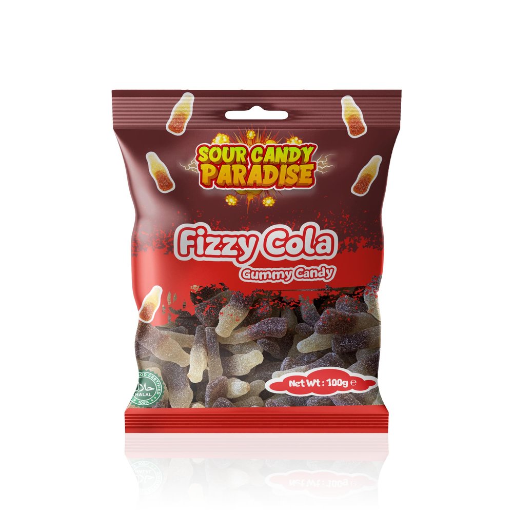 Candy Paradise Sour Gummy Candy 100g (Pack of 1, Fizzy Cola)