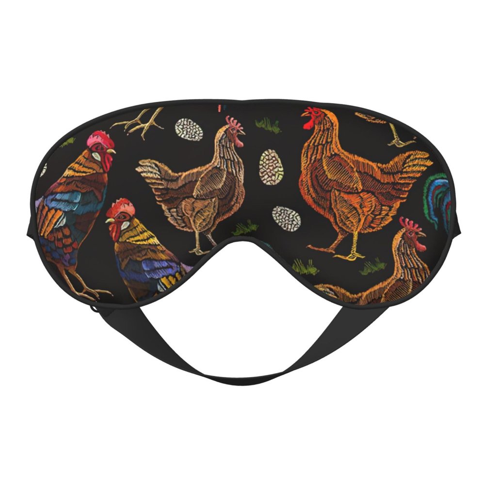 Chicken Print Print Soft Blackout Eye Mask,Travel Eye Mask,Side Sleeper Eye Covers,Sleep Eye Mask for Men Women
