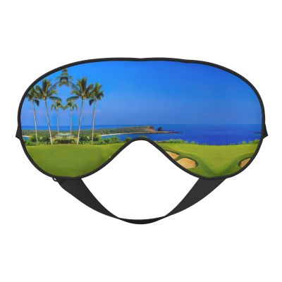 Golf Course Print Soft Blackout Eye Mask,Travel Eye Mask,Side Sleeper Eye Covers,Sleep Eye Mask for Men Women