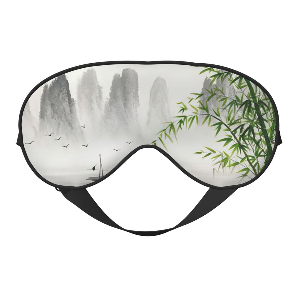 Landscape Painting Print Soft Blackout Eye Mask,Travel Eye Mask,Side Sleeper Eye Covers,Sleep Eye Mask for Men Women