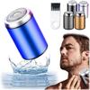 Mini Electric Shaver - Mini Shaver Portable Electric Shaver,Electric Razor for Men Pocket Size,USB Rechargeable Waterproof Shaver Electric Beard Trimmer for Car,Travel (Blue) view 1