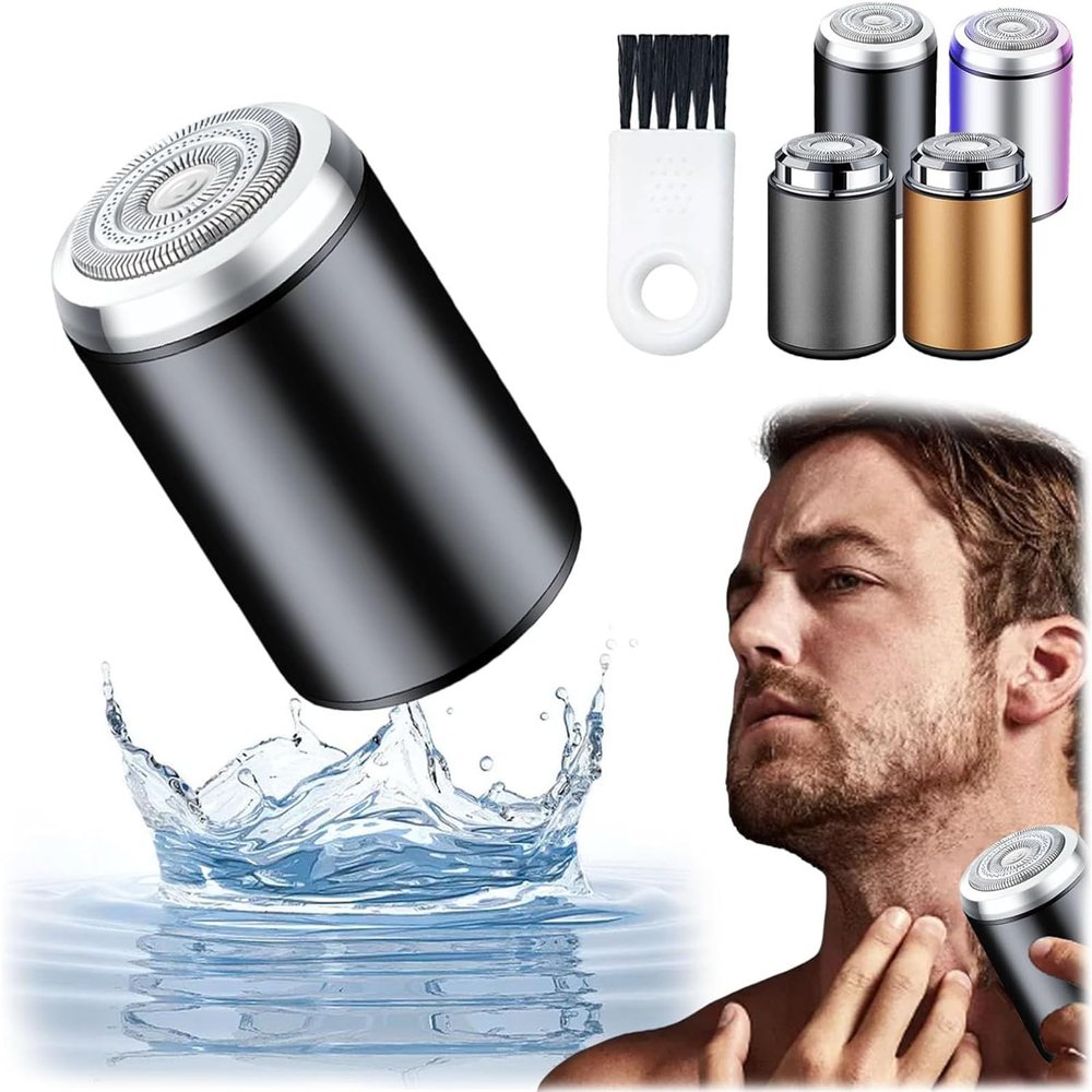 Mini Electric Shaver, Mini Portable Electric Shaver, Electric Razor for Men Pocket Size, USB Rechargeable Waterproof Electric Razor, Electric Beard Trimmer for Car, Travel (Black)
