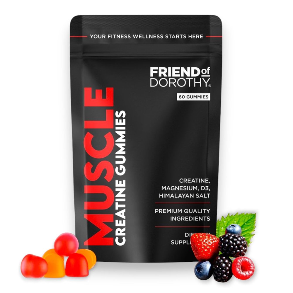 Creatine Gummies - Muscle Growth & Recovery Supplements - Max Strength - Sugar Free - Chewable Creatine Monohydrate with Electrolytes, Magnesium & Vitamin D3-60 Gummies