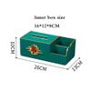 DFHS46JK Tissue Box Cover Rectangular Tissue Box Holder Multi-function Remote Control Organiser Chinese Desktop Tissue Box Facial Tissue Dispenser for Home Living Room In Living Room(Green) view 2