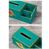 DFHS46JK Tissue Box Cover Rectangular Tissue Box Holder Multi-function Remote Control Organiser Chinese Desktop Tissue Box Facial Tissue Dispenser for Home Living Room In Living Room(Green) view 3