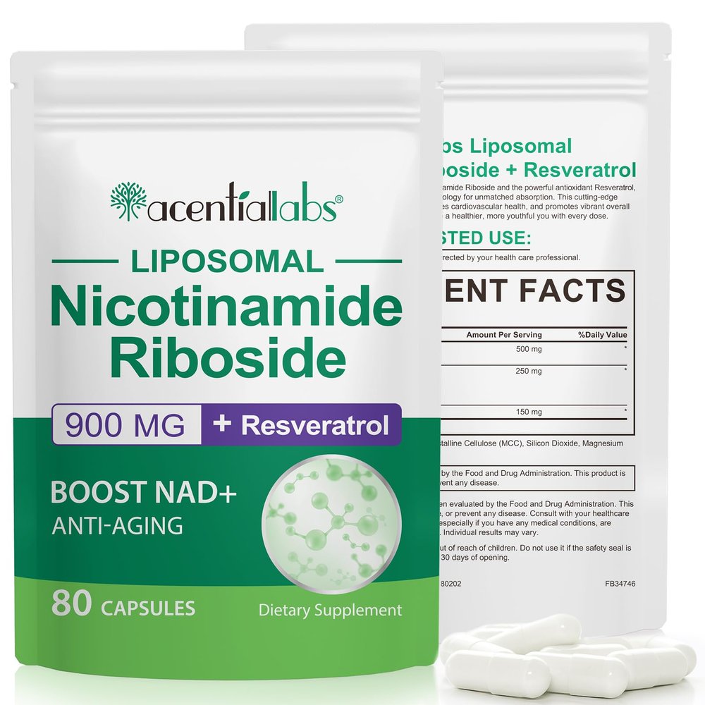 NAD+ Supplement with Nicotinamide Riboside | Pure Advanced Formula 80 Capsules-900mg,for Anti-Aging, Focus on Skin & Overall Health