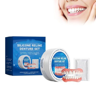 Silicone Reline Denture Set, Denture Silicone Reline Kit, Silicone Reline Kit for Dentures, Tooth Repair Kit, Soft Denture Reline Kit, Veneers Snap in Teeth Teeth Comfort Fit (1 pcs)