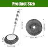 FHBHJNATC Set of 5 steel sponge handles, scourer stainless steel, steel wool sponge, it is used to clean kitchen utensils such as kitchen stoves, pots, bowls, pots etc view 2