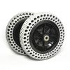1 Pair 8 Inch Honeycomb Front Wheels Assembly for Wheelchair, 20050 Gray Rubber Tires, Solid Wheel Replacement with Bearings view 1