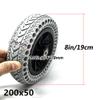 1 Pair 8 Inch Honeycomb Front Wheels Assembly for Wheelchair, 20050 Gray Rubber Tires, Solid Wheel Replacement with Bearings view 3