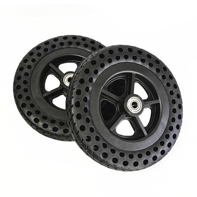 2Pcs 7 Inch Solid Front Wheels Replacement for Wheelchairs, ABS Plastic Wheel Hub, 71.3 Honeycomb Rubber Tire Wheel Assembly