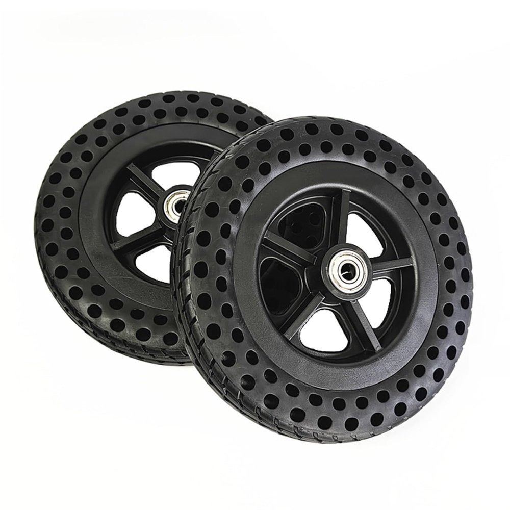 2Pcs 7 Inch Solid Front Wheels Replacement for Wheelchairs, ABS Plastic Wheel Hub, 71.3 Honeycomb Rubber Tire Wheel Assembly