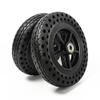 2Pcs 7 Inch Solid Front Wheels Replacement for Wheelchairs, ABS Plastic Wheel Hub, 71.3 Honeycomb Rubber Tire Wheel Assembly view 4