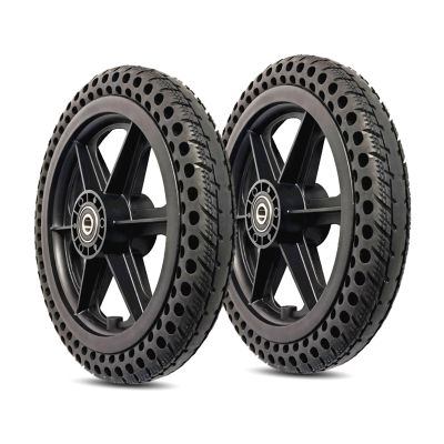 12 Inch Rear Wheel Replacement for Wheelchairs 1 Pair, 121.5 Honeycomb Solid Tire Wheel Assembly, ABS Plastic Wheel Hub(12x1.5(15mm))
