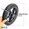 12 Inch Rear Wheel Replacement for Wheelchairs 1 Pair, 121.5 Honeycomb Solid Tire Wheel Assembly, ABS Plastic Wheel Hub(12x1.5(15mm)) view 3