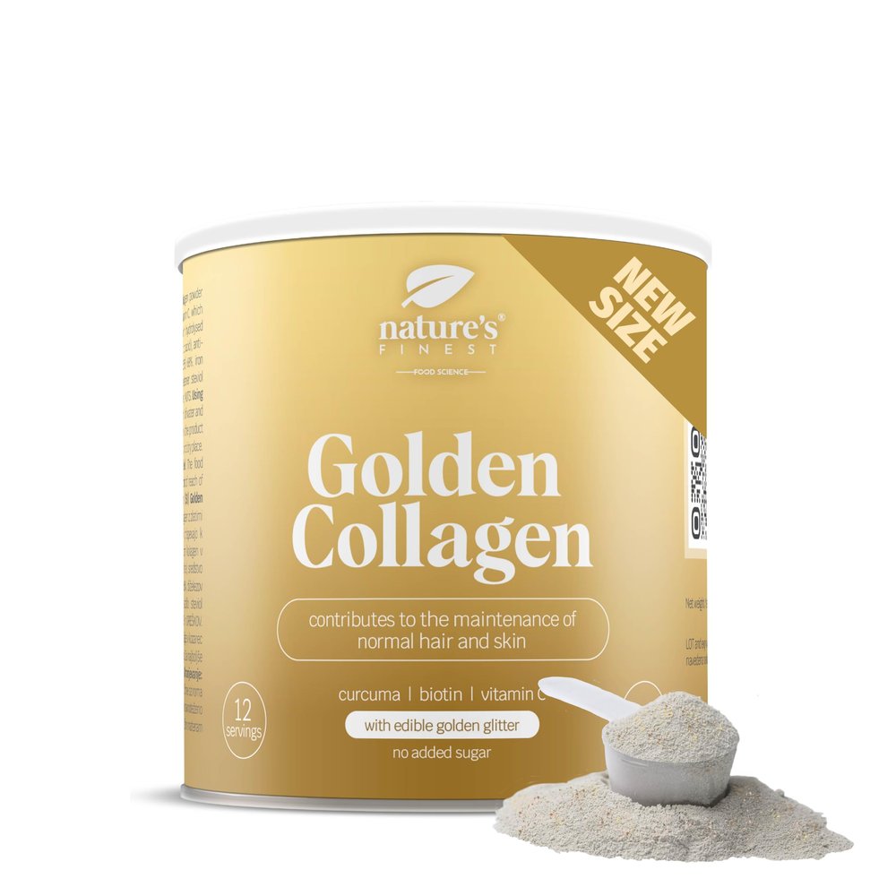Natures Finest by Nutrisslim Golden Collagen Hydrolyzed Bovine Collagen Powder (Type 2) with Biotin, Vitamin C, and Curcuma, 120g High Strength Collagen Supplement for Women