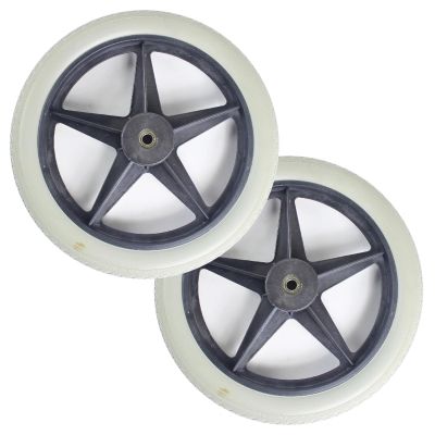 14 Inch Rear Wheels for Manual Wheelchair, 14x1.75 Wheelchair Replacement Rear Wheel, Solid Tire, Rear Wheel Assembly, Wheelchair Replacement Parts, Bearing:1/2"(12.7mm)(2PCS)