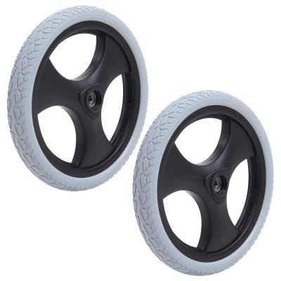 16 Inch Rear Wheels for Wheelchair, 16x1.75 Manual Wheelchairs Replacement Wheel, PU Solid Non-Inflatable Tire, Wheelchair Accessories Parts, Bearing: 1/2"(12 mm) (1 Set of 2)