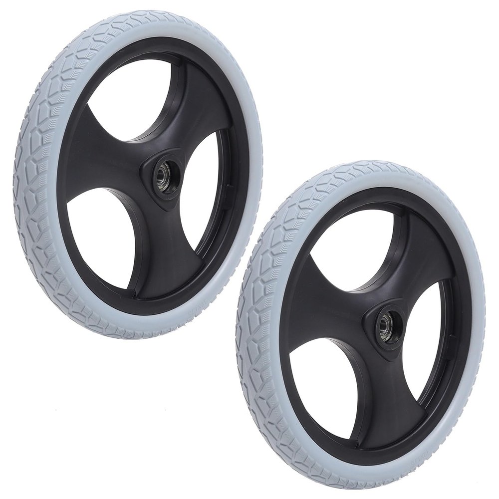 16 Inch Rear Wheels for Wheelchair, 16x1.75 Manual Wheelchairs Replacement Wheel, PU Solid Non-Inflatable Tire, Wheelchair Accessories Parts, Bearing: 1/2"(12 mm) (1 Set of 2)