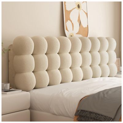 JWSYBD Headboard Pillow Snowball Large Upholstered Wall Panels Waist Positioning Reading Support Bolster for Sitting in Bed King Size Removable Bedroom Living Room (Coffee,Cal King)