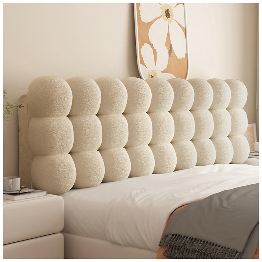 JWSYBD Headboard Pillow Snowball Large Upholstered Wall Panels Waist Positioning Reading Support Bolster for Sitting in Bed King Size Removable Bedroom Living Room (Coffee,Cal King)