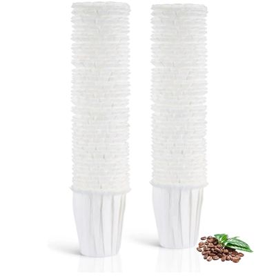 200 Pack Disposable Paper Coffee Filters K Cup Paper Filters for 2.0 K-eurig Single Brewer Reusable Cups, K-Cup Coffee Pods, Fit Most 2.0 K eurig Single Serve Filter Brands Coffee Pods (White, Large)