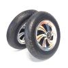 14 Inch Solid Wheels Replacement Parts 1 Pair, 3.00-8 Non-Inflatable Rubber Tire, Aluminum Alloy Hub with 0.79in(3/4") Bearing view 1