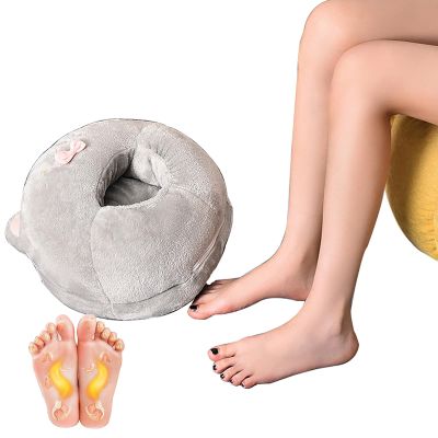 ISCBAFYX USB Electric Heated Foot Warmer, Winter Fluffy Thick Plush Foot Heater, 5 Temperature Settings, for Under Desk,Bed, Sofa