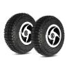 1 Pair 9 Inch Inflatable Front Wheel for Electric Wheelchair, Aluminum Alloy Hub with Silent Bearing, 93.5-4 Rubber Tires view 1