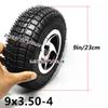 1 Pair 9 Inch Inflatable Front Wheel for Electric Wheelchair, Aluminum Alloy Hub with Silent Bearing, 93.5-4 Rubber Tires view 3