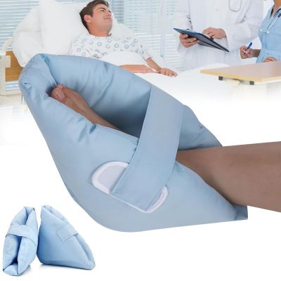 CHANGLKJ Heel Bedsore Protector 1 Pair, Pressure Sores Protector Cushion, Foot Heel Pillows with Open Heel Design, Soft Cotton Cover and Fiber Cotton Inner, Pain Relief for Bedridden Patients
