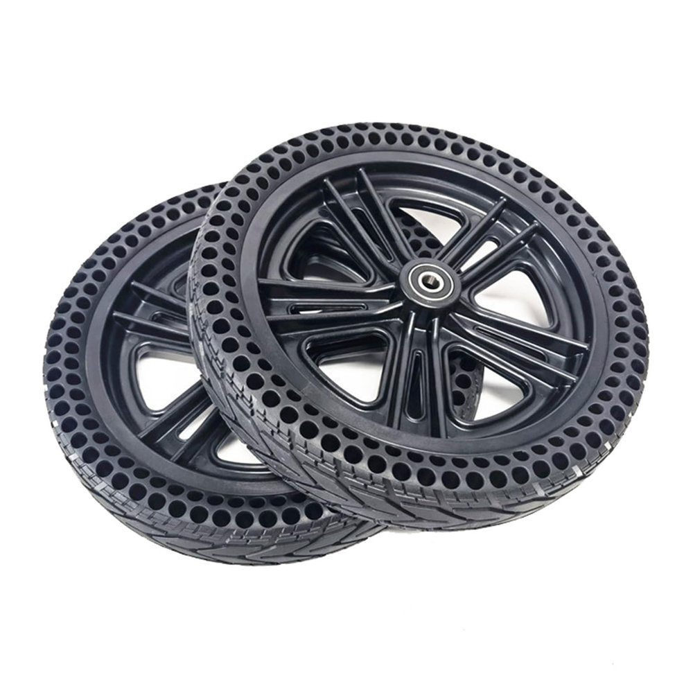 2PCS 12 Inch Honeycomb Rear Wheel Rollators, 122.5 Wheelchair Wheel Replacement, ABS Plastic Hub with Rubber Solid Tires