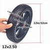 2PCS 12 Inch Honeycomb Rear Wheel Rollators, 122.5 Wheelchair Wheel Replacement, ABS Plastic Hub with Rubber Solid Tires view 3