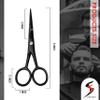 SS INSTRUMENTX Beard and Moustache Scissors Professional Beard Scissors for Ear and Nose Hair, Stainless Steel Hair Trimming Scissor for Eyebrows, Eyelashes and Ear Hair (Black, 4.5") view 3