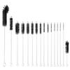 16 Pieces Bottle Brush Set, Nylon Bottle Brush with Flexible Stainless Steel Handle, Small and Long Handle Brush for Washing Narrow Neck Bottle, Straw, Pipes, Cup, Tube, Sink (Black) view 1