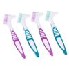 COLLBATH 4pcs Denture Cleaning Brush Denture Brushes Green Purple for Teeth Cleaning Accessories Large Handle Slip Design view 1